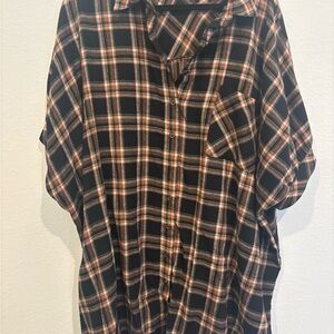 Plaid Button-Up Shirt